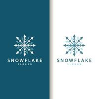 Snowflake Logo, Winter Season Design Frozen Ice Simple Model for Products and Technology vector