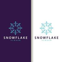 Snowflake Logo, Winter Season Design Frozen Ice Simple Model for Products and Technology vector