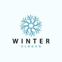 Snowflake Logo, Winter Season Design Frozen Ice Simple Model for Products and Technology vector