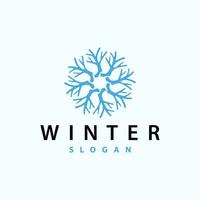 Snowflake Logo, Winter Season Design Frozen Ice Simple Model for Products and Technology vector