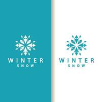 Snowflake Logo, Winter Season Design Frozen Ice Simple Model for Products and Technology vector