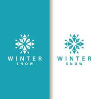 Snowflake Logo, Winter Season Design Frozen Ice Simple Model for Products and Technology vector