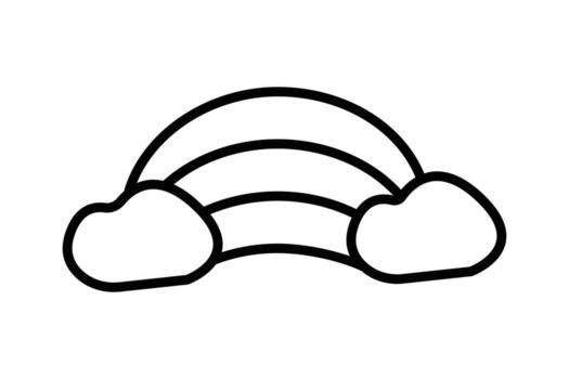rainbow icon. icon related to party a vibrant and colorful atmosphere. line icon style. simple vector design editable