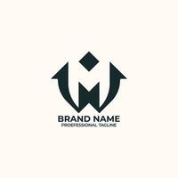 WM diamond with Minimalist style and modern Logo Vector