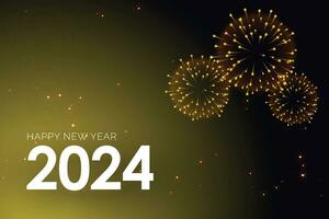 The new year 2024 vector design with fireworks