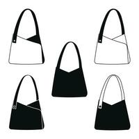 Silhouette of a woman bag, handbag, purse, clutch, luggage, baggage vector