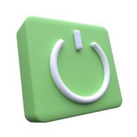 uniek 3d renderen macht uit knop begin icon.realistisch vector illustratie png