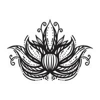 mehndi loto flor modelo para alheña dibujo y tatuaje vector
