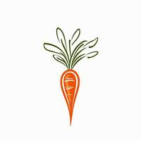 AI generated Fresh produce filled colorful logo. Meal planning. Carrot symbol. Design element. Created with artificial intelligence. Ai art for corporate branding, grocery store, neighborhood market vector