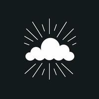 AI generated Cloud computing filled monochrome logo. Digital transformation. Cloud and lightning. Design element. Created with artificial intelligence. Ai art for corporate branding, saas company vector