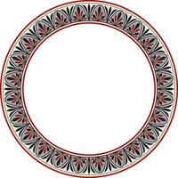 Vector colored round classical Greek meander ornament. Pattern, circle of Ancient Greece. Border, frame, ring of the Roman Empire