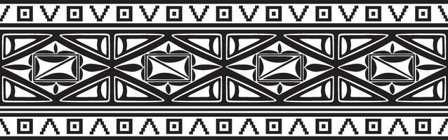 Vector monochrome seamless ornament of Native Americans, Aztecs. Endless border of the tribes of South and Central America.