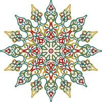 Vector colored round Turkish ornament. Endless Ottoman national circle