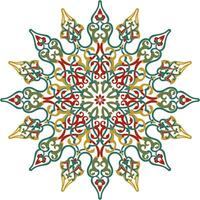 Vector colored round Turkish ornament. Endless Ottoman national circle