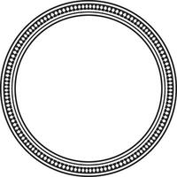 Vector monochrome round byzantine ornament. Circle, border, frame of ancient Greece and Eastern Roman Empire. Decoration of the Russian Orthodox Church