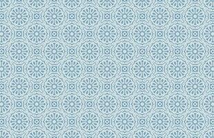 Traditional blue mandala fabric design pattern vector