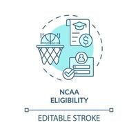 2D editable NCAA eligibility blue thin line icon concept, isolated vector, illustration representing athletic scholarship. vector