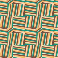 Abstract  geometric pattern with stripes, oblique lines, brown blue and orange colors. vector