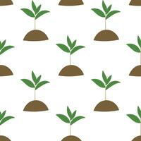 sprout plant young green earth eco pattern vector