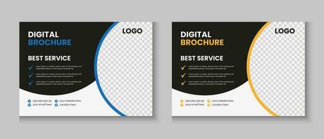 Horizontal or widescreen flyer cover letter layout, brochure, annual report, letterhead, company profile, magazine, business presentation template design vector