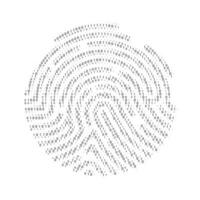 Fingerprint digital identification. Circle unique fingerprint icon design for app isolated on white background. Vector illustration