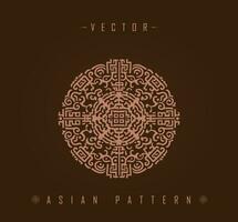 Intricate Asian Circular Pattern with Geometric Center vector