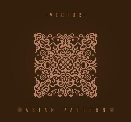 Ornate Asian Square Pattern with Geometric Accents