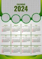 Vector Template Calendar 2024 Green Forest Themes