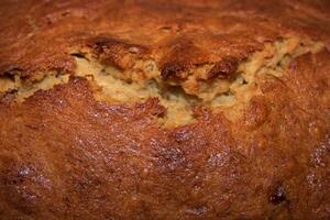 Baked Banana Bread Crust Closeup photo