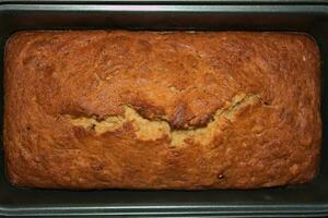 Baked Banana Bread in Metal Pan photo