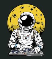 gratis diseño astronauta DJ ilustración vector