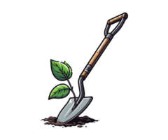 AI generated Hoe farm tools illustration design or PNG