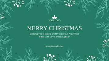 Green Leaf Christmas Greeting Twitter Post template