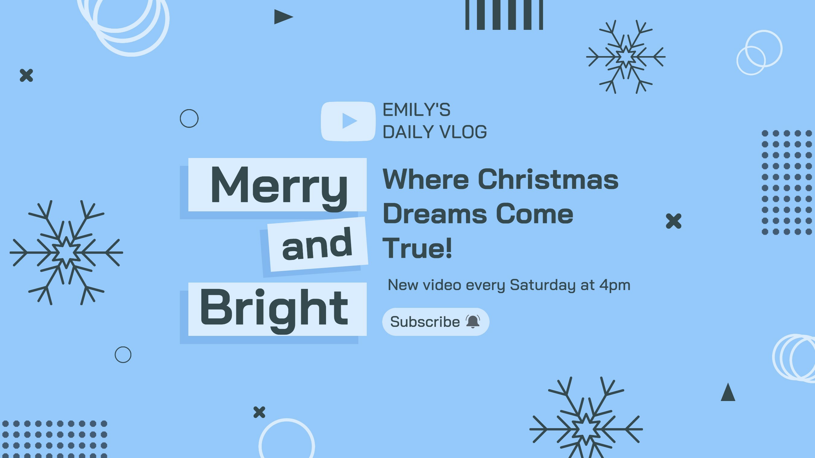 Blue Christmas Greeting Youtube Banner