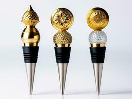 AI generated Sparkling Wine Bottle Stoppers to Elevate Your Holiday Celebrations. AI Generated. photo