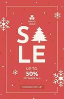 Red Minimalis Christmas Sale Poster template