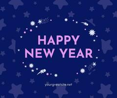 New Year Greeting Facebook Post template