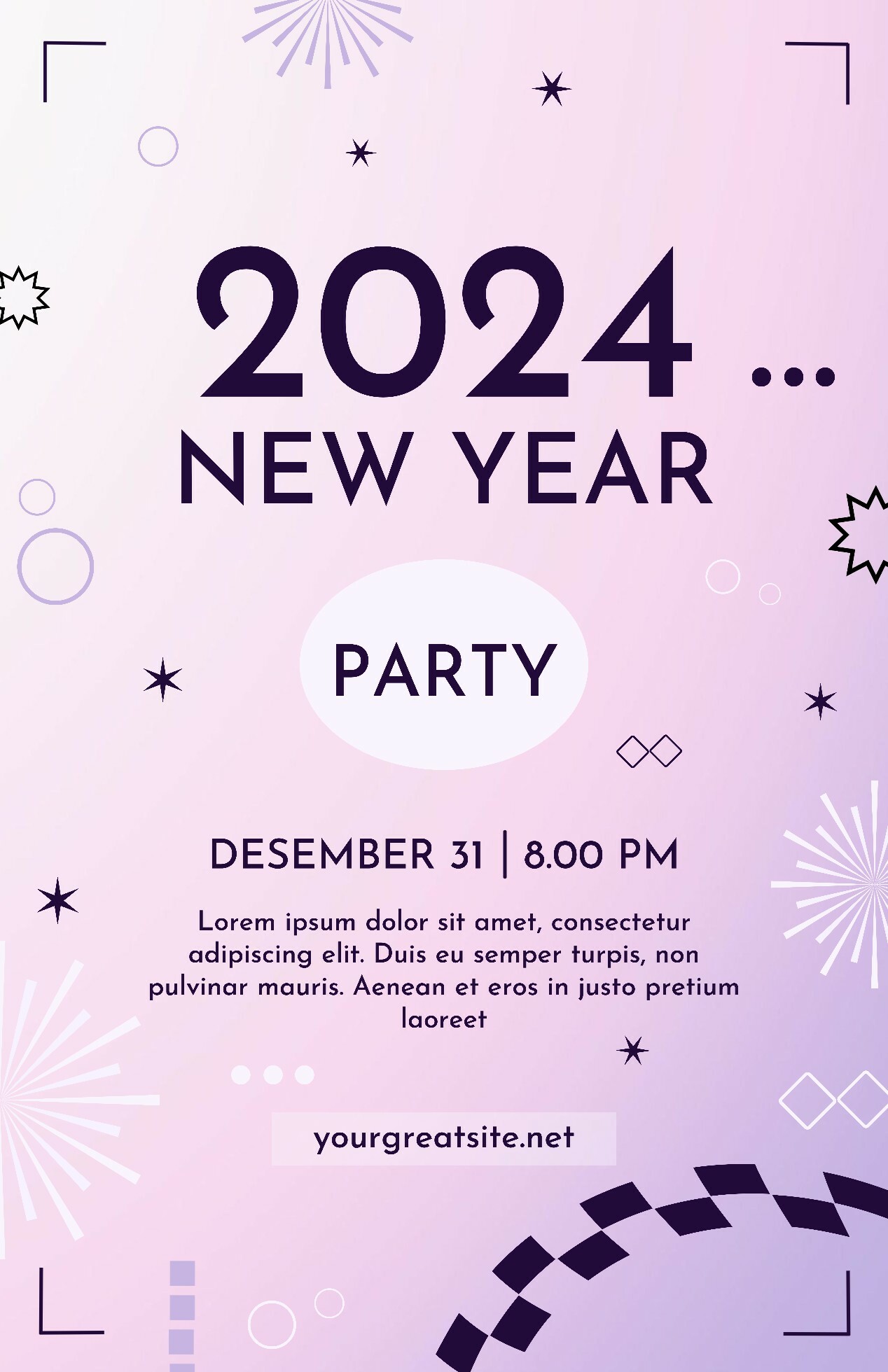 Purple New Year Party Poster