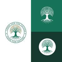 diseño de logotipo de árbol vibrante, vector de árbol. inspiración para el diseño del logotipo del árbol de la vida