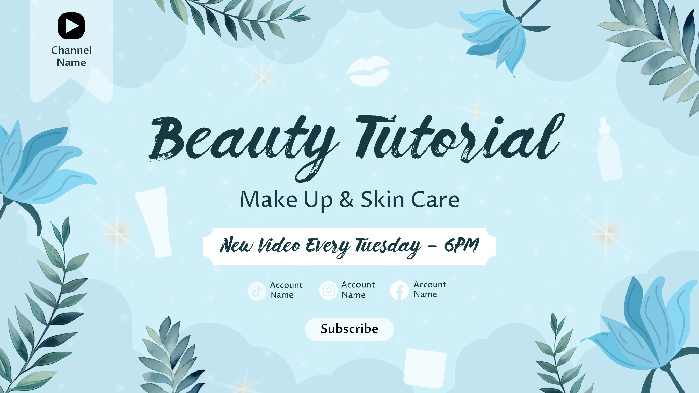Floral Beauty Tutorial Youtube Banner