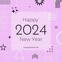 Pink New Year Greeting Instagram Post template