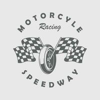 motorcycle racing badge logo design vector