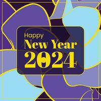 vector Happy New Year 2024 Abstract Background Flat Design