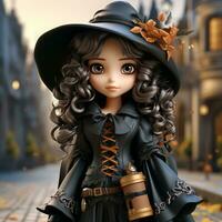 AI generated 3D cartoon of an witch photo