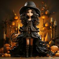 AI generated 3D cartoon of an witch photo