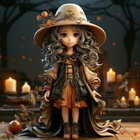 AI generated 3D cartoon of an witch photo