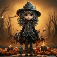 AI generated 3D cartoon of an witch photo