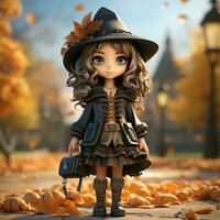 AI generated 3D cartoon of an witch photo