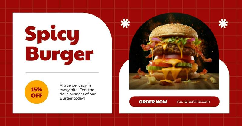 red spicy burger discount facebook ads