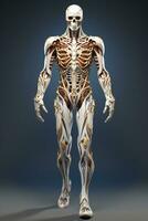 ai generado 3d dibujos animados de un huesos lleno cuerpo foto